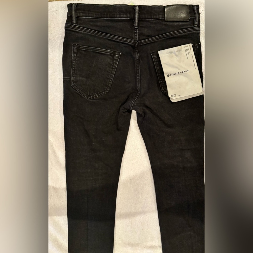 Men’s Purple Brand P001 Slim Low Rise Black Jeans Size 30 Designer Denim